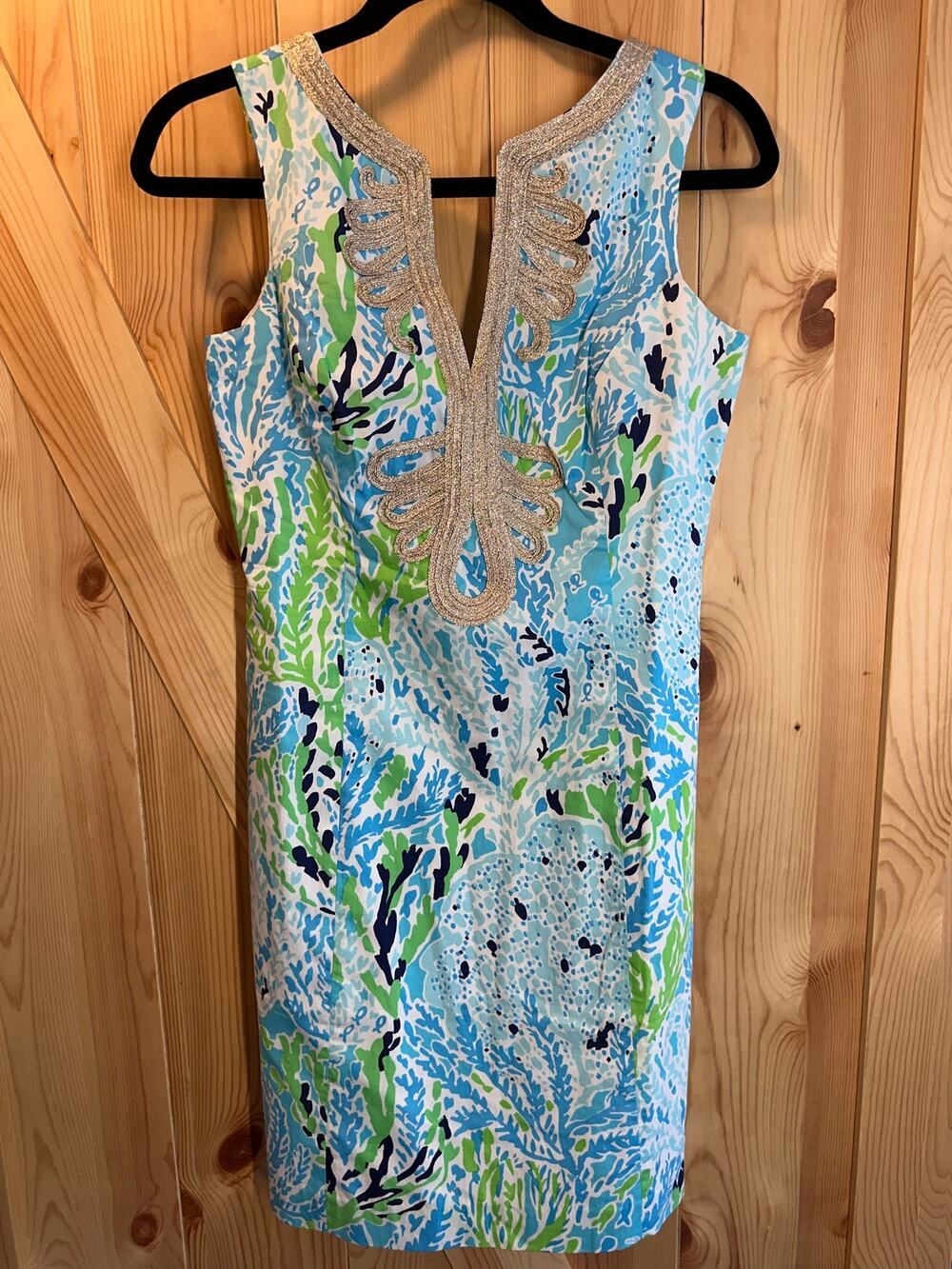 Lilly Pulitzer Janice Shift Dress in Spa Blue Lets Cha Cha - Size 0